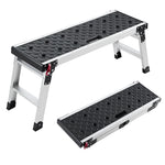 SucceBuy 500lbs Folding Work Platform 35.8x12.2in Aluminum Step Stool 16.5in Height with Locks for Painting & Maintenance & Home