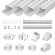 Load image into Gallery viewer, Amocart Mini Split Line Set Cover PVC Decorative Pipe Line Cover For Air Conditioner Easy to Install Paintable Heat Pump White
