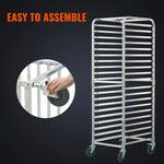 Amocart 10/20 Sheet Bun Pan Rack Commercial Bakery Racks with Brake Wheels Aluminum Racking Trolley Storage for Bread Baking