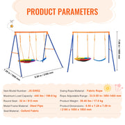 Charger l'image dans la visionneuse de galerie, SucceBuy Swing Sets for Backyard 600lbs Capacity Swing Set with 1 Saucer Swing Seat 2 Belt Swing Seats Swingset Outdoor for Kids
