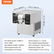 Load image into Gallery viewer, Succebuy Commercial Snowflake Ice Machine Stainless Steel Air Cooling System&amp;Rapid Heat Dissipation for Bakery Cafe - AMOCART
