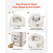 Load image into Gallery viewer, Amocart Upright Automatic Ice Cream Maker with Built-in Compressor 1 Quart No Pre-freezing Gelato Maker &amp; Frozen Yogurt Machine
