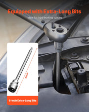 Charger l'image dans la visionneuse de galerie, Jeu de douilles à embout hexagonal extra-longues SucceBuy, 18 pièces, entraînement 3/8 pouce, acier allié S2 et acier Cr-V, normes SAE et métriques
