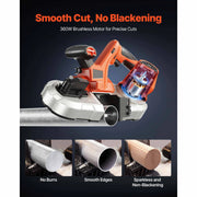 Load image into Gallery viewer, Amocart 20V Portable Band Saw 2.5-In/5-In Deep Cut 360W Bandsaw 0-120/192 m/min Variable Speed with Brushless Motor Hang Hooks
