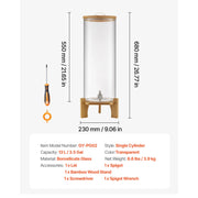 Load image into Gallery viewer, Amocart Beverage Dispenser Drink Dispensers for Parties Glass Juice Dispenser with Wood Stand Lemonade Juice Water Dispensers
