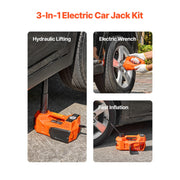 Bild in Galerie-Viewer laden, Amocart Electric Car Jack, 5T Electric Scissor Jack with Built-In Inflator 12V Tire Changer with  LED Light for Sedan SUV Truck
