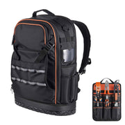 Load image into Gallery viewer, SucceBuy 65 Pockets Tool Bag Tool Backpack with Molded Base Electrician Jobsite Back Pack  for Repairman Tools Storage Organizer
