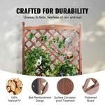 Amocart Wood Planter with Trellis  Outdoor Raised Garden Bed with Drainage Holesfor Vine Climbing Plants Flowers in Garden