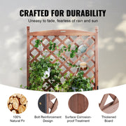 Bild in Galerie-Viewer laden, Amocart Wood Planter with Trellis  Outdoor Raised Garden Bed with Drainage Holesfor Vine Climbing Plants Flowers in Garden

