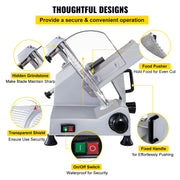 Load image into Gallery viewer, SucceBuy Commercial Meat Slicer 320W Electric Deli Food Slicer 12 inch Carbon Steel Blade Electric Food Slicer for Meat, Cheese
