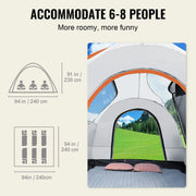 Load image into Gallery viewer, SucceBuy SUV Camping Tent, 8'-8' SUV Tent Attachment for Camping with Rain Layer and Carry Bag, PU2000mm Double Layer Truck Tent

