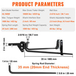 Amocart 1000/1500 lbs Distribution Hitch Load Leveling 4 Towing Tongue Distributing Hitches Kit with Sway Control for Trailer