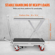 Load image into Gallery viewer, Amocart 330/500lbs Hydraulic Lift Table Cart Manual Single Scissor Platform with 4Wheels and Non-slip Pad for Material Handling
