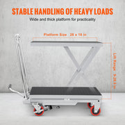 Load image into Gallery viewer, SucceBuy 330/500lbs Hydraulic Lift Table Cart Manual Single Scissor Platform with 4Wheels and Non-slip Pad for Material Handling - AMOCART
