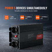 Load image into Gallery viewer, SucceBuy Modified Sine Wave Inverter 1500W / 3000W / 5000W Power Inverter for Home Devices Home Appliances Household Equipment - AMOCART
