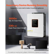 Load image into Gallery viewer, Amocart 3000W/4000W Hybrid Solar Inverter 24V DC to 230V AC Built-in Solar Controller Compatible with Lead Acid Lithium Battery
