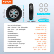 Load image into Gallery viewer, Amocart 2-Pack Solid PU Run-Flat Tire Wheel 10" Flat Free Tubeless Tires and Wheels for Dollies Garden Trailers Various Carts
