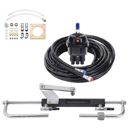 Amocart Hydraulic Outboard Steering Kit 90HP Marine Boat Hydraulic Steering System for Single Station Single-Engine Boats Use