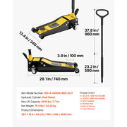 Load image into Gallery viewer, SucceBuy 3 Ton Floor Jack Aluminum &amp; Steel Racing Floor Jack with Dual Pistons Quick Lift Pump Hydraulic Car Lift for SUV Pickup - AMOCART
