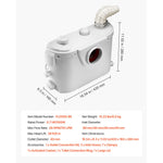SucceBuy Macerator Pump 500W/700W/900W/1200W Waste Water Disposal Upflush Machine for Toilet, Basement, Shower, Laundry, Bathtub