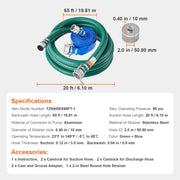 Load image into Gallery viewer, SucceBuy Suction Hose Kit 2inx50ft / 2inx65ft Blue Backwash Hose, 20ft Green Suction Hose &amp; Multiple Accessories for Water Pump
