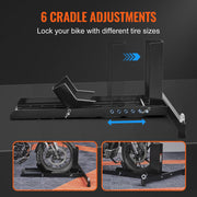 Load image into Gallery viewer, SucceBuy Motorcycle Wheel Chock Upright 1800lbs Heavy-duty Steel Motorcycle Front Wheel Stand with Adjustable Hole For Motorbike
