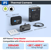Load image into Gallery viewer, P1 Thermal Camera 1112℉ for ios and android phone 320*240 X³IR Resolution House Inspection Thermal Imager
