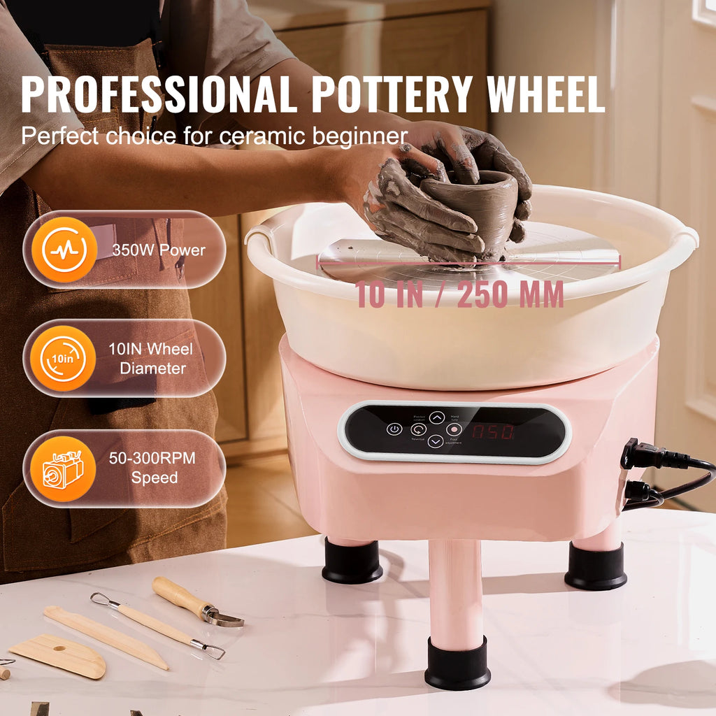 SucceBuy Pottery Wheel 11inch Pottery Forming Machine Direct Drive Ceramic Wheel 450W Electric Wheel for Pottery with Foot Pedal