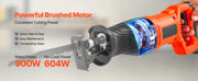 Bild in Galerie-Viewer laden, SucceBuy Corded Reciprocating Saw 120 Volt 7.5 Amp 2800 SPM Variable Speed, 1-1/8 inch Stroke Length Electric Reciprocating Saw
