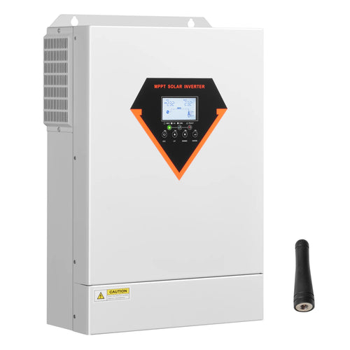 SucceBuy Hybrid Solar Inverter 3500W/6000W 24V DC to Single-Phase 220/230V AC, Built-in 100A MPPT Solar Controller for Off-Grid