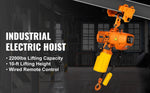 Amocart 2200Lbs Electric Chain Hoist 11 ft/min Single Phase Overhead Crane with G80 Chain Wired Control for Garage Lifting