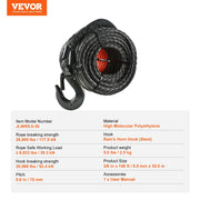 Load image into Gallery viewer, Amocart 26500/32000 lbs Synthetic Winch Rope Truck Boat Replacement Line Cable Rope W/ Forged Hook ATV Car Outdoor Accessories
