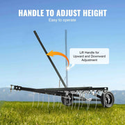 Load image into Gallery viewer, SucceBuy Tow Behind Dethatcher 40in Tow Dethatcher with 20 Spring Steel Tines Lawn Dethatcher Rake for ATV/Mower Tow Behind Lawn
