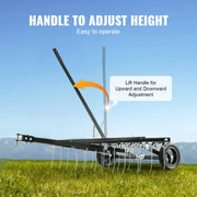 Load image into Gallery viewer, SucceBuy Tow Behind Dethatcher 40in Tow Dethatcher with 20 Spring Steel Tines Lawn Dethatcher Rake for ATV/Mower Tow Behind Lawn
