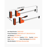 Load image into Gallery viewer, SucceBuy Bar Clamps 2Pcs 50" Parallel Clamp Set F Clamp w/ 1100lbs Load Limit  High-strength Plastic and Carbon Steel Wood clamp
