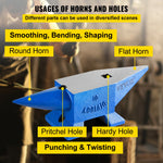 SucceBuy Single Round Horn Anvil Cast Steel Block Blacksmith Bench Tool 10-60KG Jewelery Making Manual Equipment for Metalsmiths