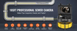 Amocart Sewer Camera 165ft/50m Self-Leveling Pipeline Inspection Camera with 9"1080P HD Screen  with Lights-12LED for Duct Pipe