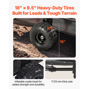 Load image into Gallery viewer, Amocart Garden Utility Trailer 28 Cu.Ft. &amp; 1800lbs ATV UTV Trailer Tow Behind Steel Dump Trailers for Lawn Tractor Garden Waste
