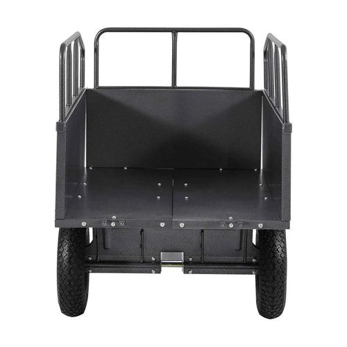 Amocart Garden Utility Trailer 17Cu.Ft&600lbs Capacity ATV UTV Hauling Trailer Tow Behind Steel Dump Cart forLawn Mower Tractor