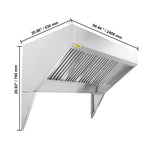 Amocart 4/5/6/7/8/9FT Commercial Exhaust 201 Stainless Steel Concession Hood Under Cabinet Range Hood Kitchen Vent Hood Sliver
