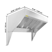 Load image into Gallery viewer, SucceBuy 4/5/6/7/8/9FT Commercial Exhaust 201 Stainless Steel Concession Hood Under Cabinet Range Hood Kitchen Vent Hood Sliver
