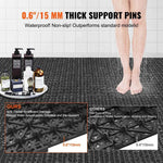 Amocart Interlocking Tile 12/50/55PCS 12"x12" Splicing Soft PVC Drainage Floor Tiles Non-Slip Drainage Holes for Bathroom Pool