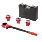 Load image into Gallery viewer, SucceBuy Ratchet Pipe Threader Pipe Threading Tool 1/2" 3/4" 1"NPT Portable Manual Ratcheting Set with 3PCS Dies for Copper Pipe - AMOCART
