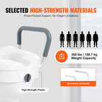 Amocart Raised Toilet Seat 5" Height Raised 350 lbs Weight Capacity for Round &Elongated Toilet Twist Lock Installation Elderly
