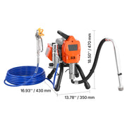 Load image into Gallery viewer, SucceBuy Stand Airless Paint Sprayer High Pressure Sprayer with Cart Cleaning Brush Hose Extension Rod Nozzles Paint Machine
