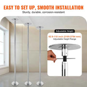 Bild in Galerie-Viewer laden, SucceBuy Professional Dancing Pole Spinning Static Dancing Pole Kit Portable Removable Pole 45mm Heavy-Duty Stainless Steel Pole
