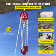 Load image into Gallery viewer, SucceBuy Twin Sheave Block &amp; Tackle 2/5-1/2in 100Ft Braid Rope 35KN 7700LBS Lifting Trellis Rigging Cargo Slings for Garage

