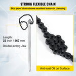 SucceBuy 24in Pipe Chain Wrench 6.7in Dia Capacity Carbon Steel Heavy Duty Manuel Strap Oil Fuel Filter Wrench Hand Removal Tool