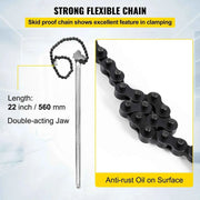 Load image into Gallery viewer, Amocart 24in Pipe Chain Wrench 6.7in Dia Capacity Carbon Steel Heavy Duty Manuel Strap Oil Fuel Filter Wrench Hand Removal Tool
