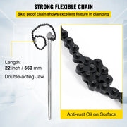 Load image into Gallery viewer, SucceBuy 24in Pipe Chain Wrench 6.7in Dia Capacity Carbon Steel Heavy Duty Manuel Strap Oil Fuel Filter Wrench Hand Removal Tool - AMOCART
